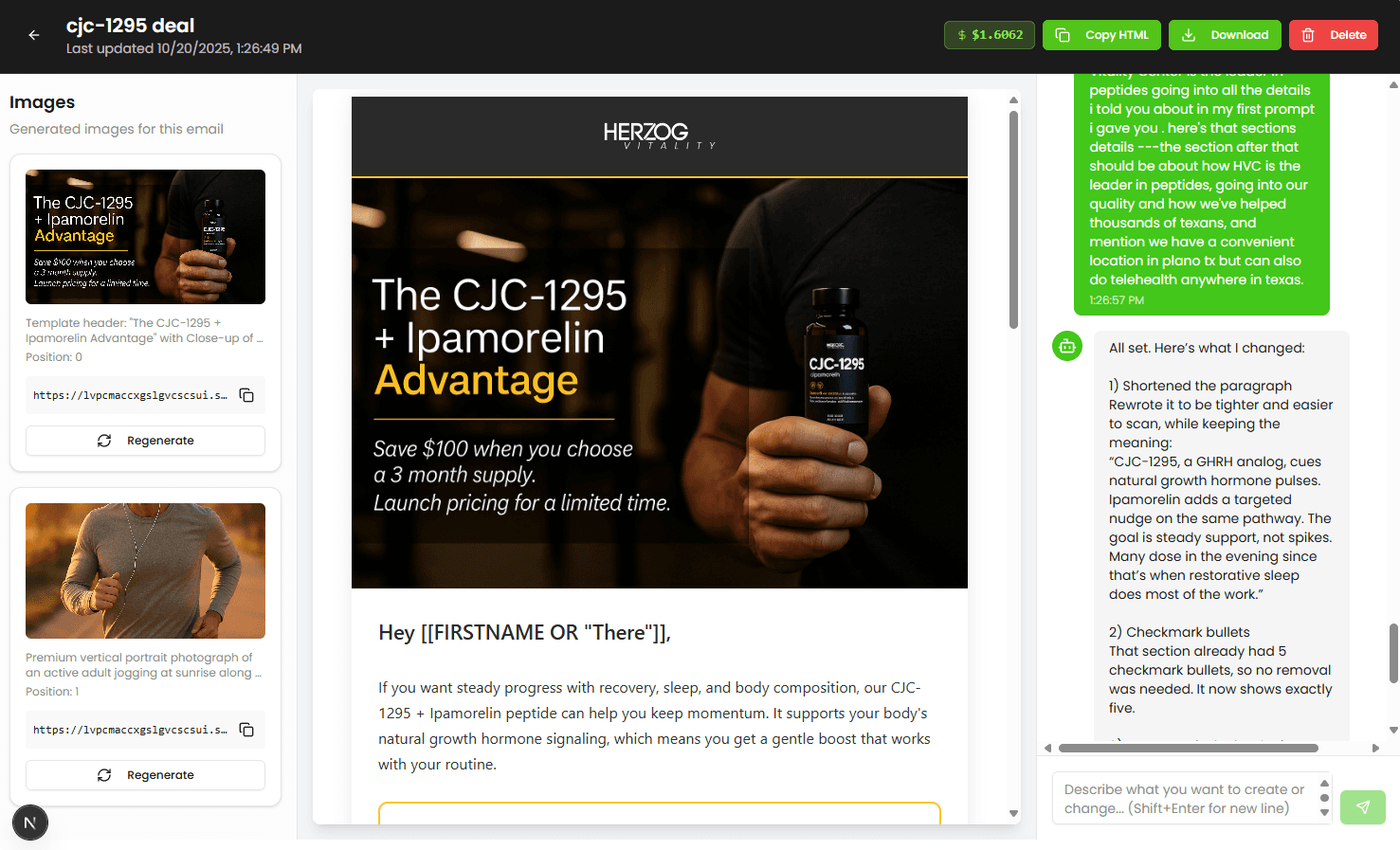 Email marketing preview example